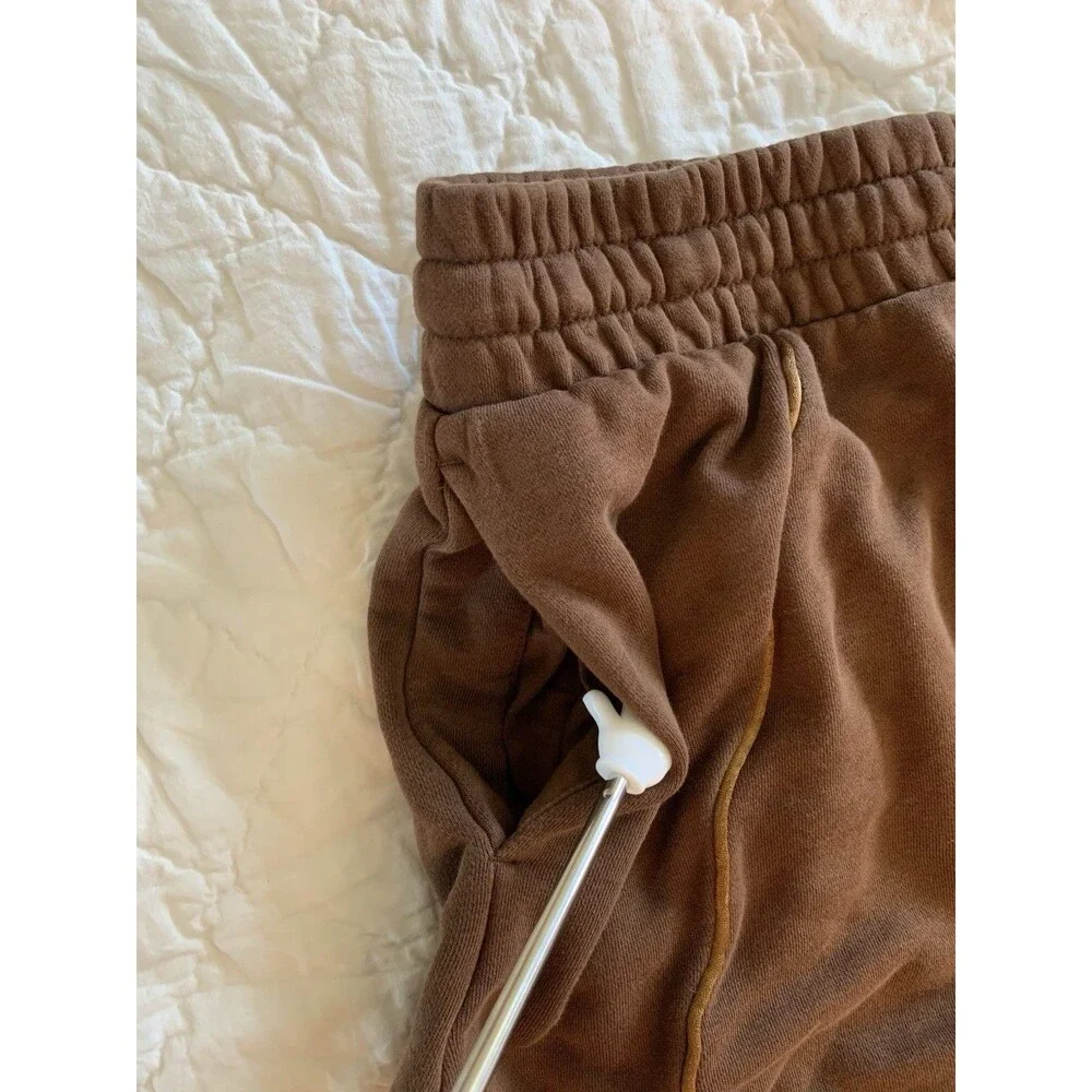 Nike Air High-Rise Fleece Shorts Women's XL Cacao Wow/Ale Brown Logo Pockets